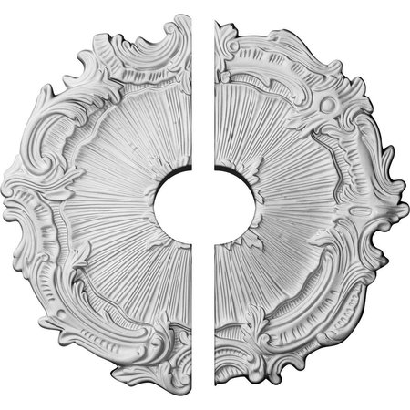 EKENA MILLWORK Plymouth Ceiling Medallion, Two Piece (Fits Canopies up to 3 1/2"), 16 3/4"OD x 3 1/2"ID x 1 3/8"P CM16PL2-03500